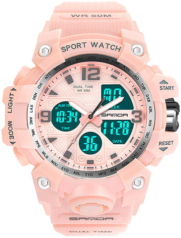 Findtime Digital Watch Womens, Black Reloj para Mujer Waterproof Sports Running Watches for Women with 24 Hour Dual Time Stopwatch